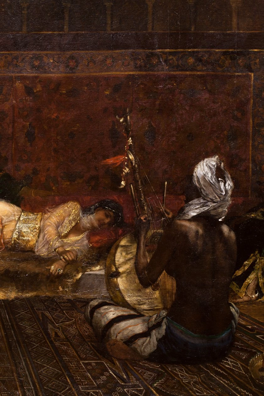 Jean - Joseph Benjamin, Constant, Interni di harem in Marocco, Palais des Beaux, Arts de Lille, dettaglio